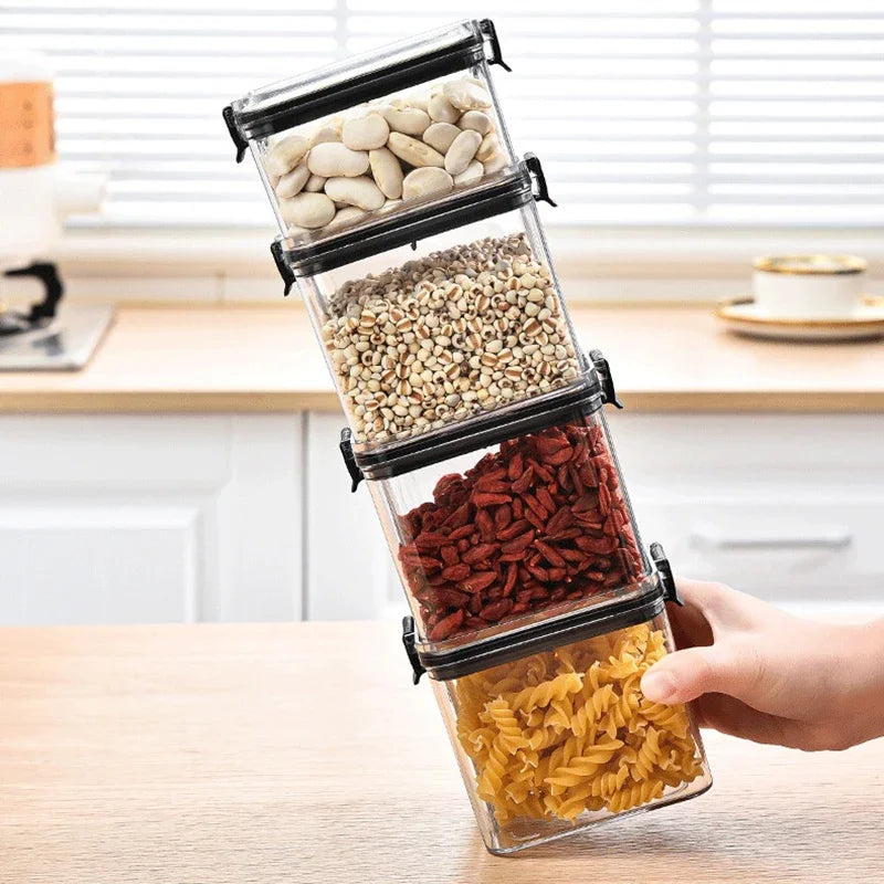 Airtight Food Storage Containers Set – Large Capacity Kitchen Organizer for Rice, Grains, Cereal & Dry Food (1-4PCS)