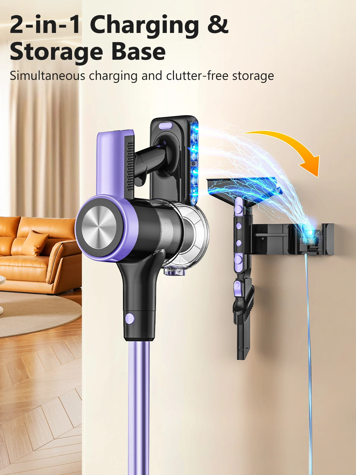 Ultra-Powerful Cordless Vacuum Cleaner | 500W Motor, 55KPA Suction, 60-Min Runtime, LED Smart Display & Pet Hair Removal