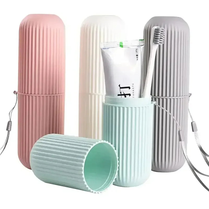 Travel Toothbrush Holder with Toothpaste Compartment – Lightweight Portable Organizer