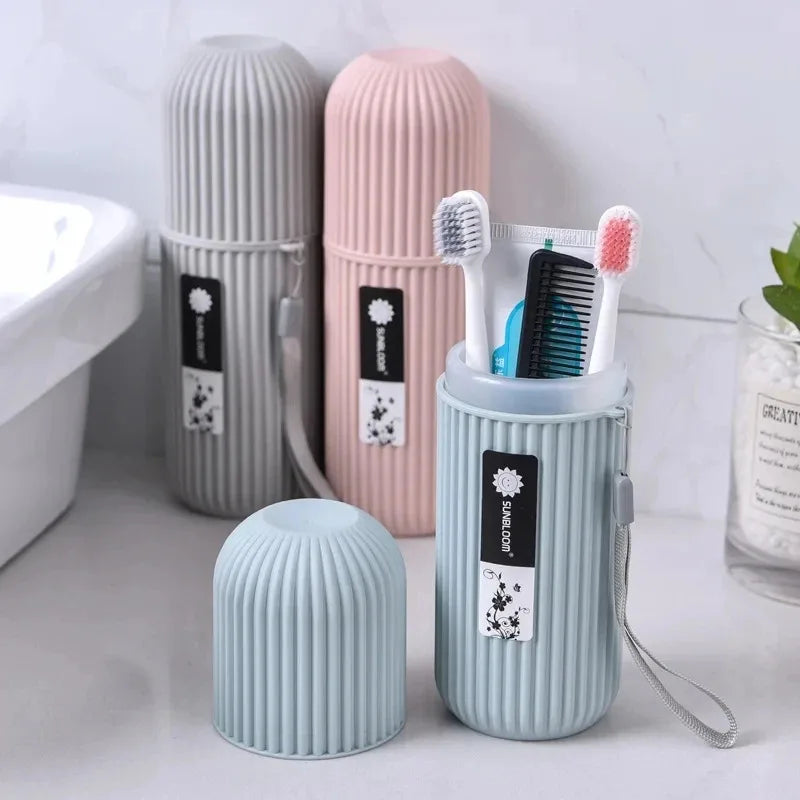 Travel Toothbrush Holder with Toothpaste Compartment – Lightweight Portable Organizer