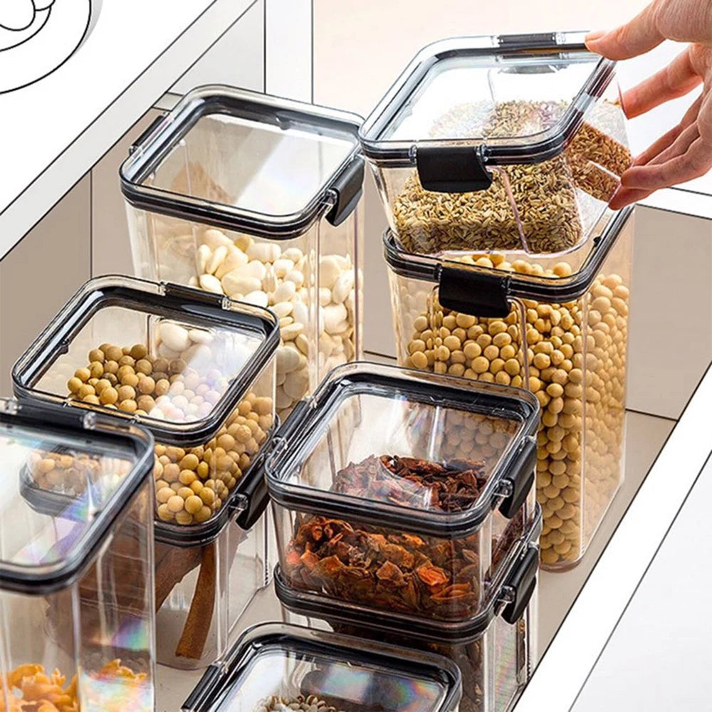 Airtight Food Storage Containers Set – Large Capacity Kitchen Organizer for Rice, Grains, Cereal & Dry Food (1-4PCS)